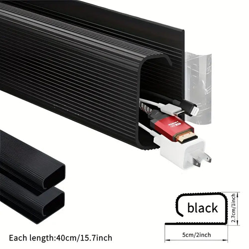 No-Drill Desktop Cable Channel | Matte Finish