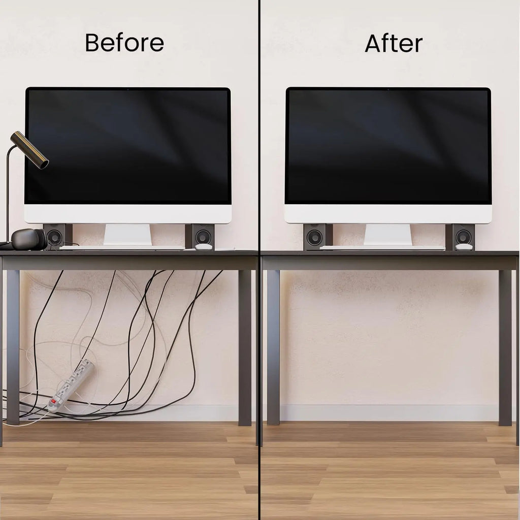 No-Drill Desktop Cable Channel | Matte Finish