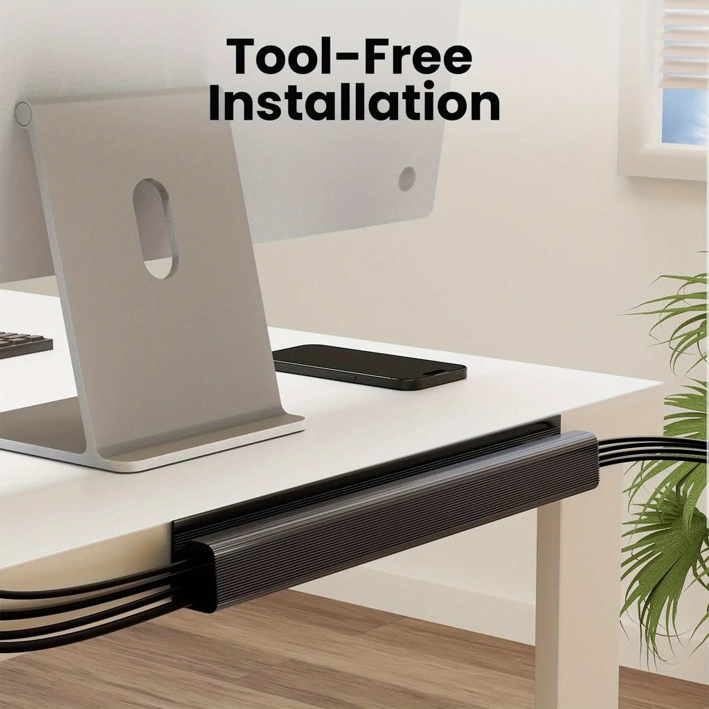 No-Drill Desktop Cable Channel | Matte Finish